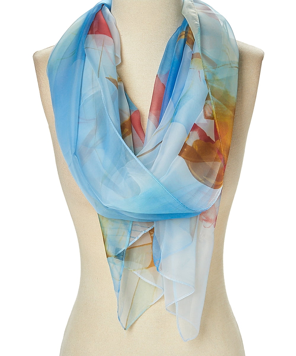 Sheer Scarfs for Women Winter Summer Floral Scarves Lightweight Evening