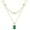Green, variant on Gold Layered Necklaces for Women, 18k Gold Plated Crystal Necklace Paperclip Choker Emerald Green Jewelry for Women Gifts
