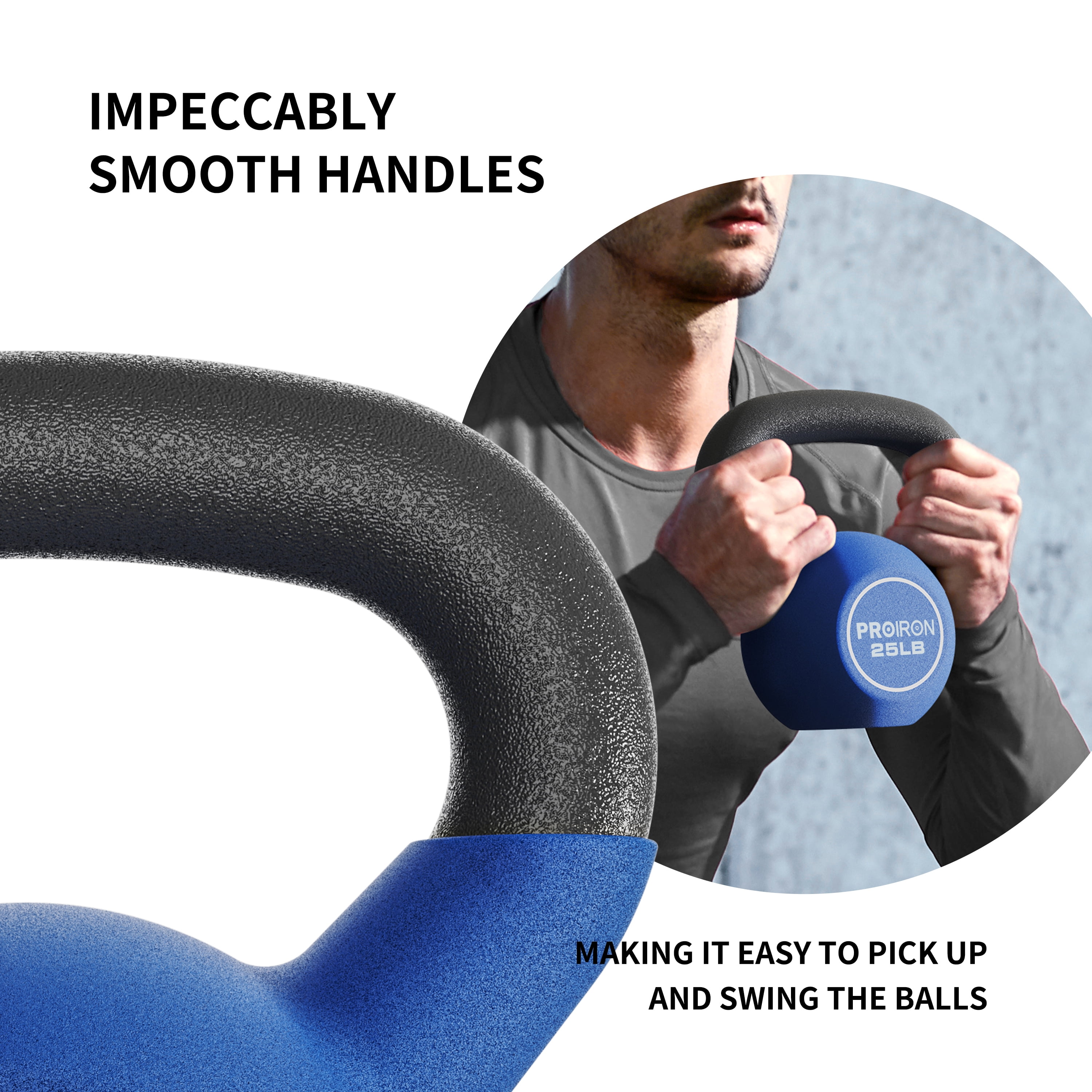 PROIRON Neoprene Coated Kettlebell 25Lb, Single