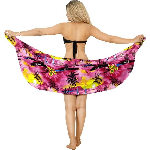 HAPPY BAY Women's Beachwear Summer Beach Bikini Wraps Sarong Wrap Skirt Bathing suit Swimsuit Swim Cover ups for Swimwear Coverups Women One Size Fuscia, Seashore