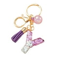 thumbnail image 1 of LYMAYTER Cute Pink Tassel Mug Accessory Initial Letter Charm Keychain - with Tassel, Heart - shaped Sequins, 1 of 7