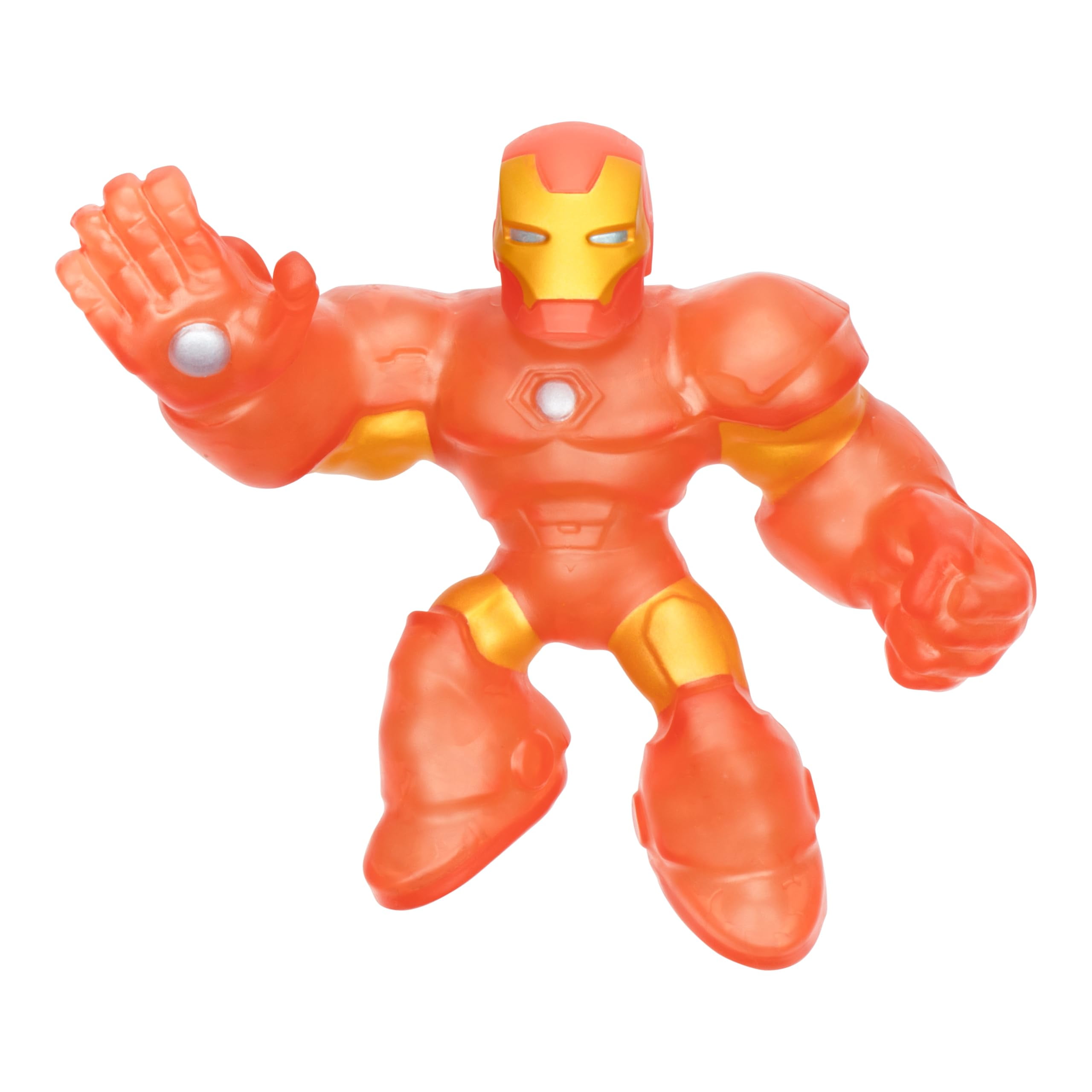 Heroes of Goo Jit Zu Glow Surge, Stretch and Glow Iron Man, Super Stretchy Goo Filled Marvel Superhero Iron Man with The Power to Glow in The Dark, Stretch Him 3 Times his Size