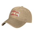 thumbnail image 3 of DouZhe Adjustable Washed Cotton Baseball Cap - Open Entry Sign Prints Vintage Dad Hat Unisex Sports Caps (Yellow), 3 of 6