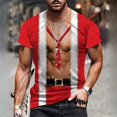 thumbnail image 1 of Camiseta navideña para hombre, camiseta roja con cuello redondo de Papá Noel para hombre, ropa de calle de gran tamaño a la moda, Tops de manga corta, ropa Harajuku para hombre, 1 of 4