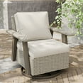 thumbnail image 3 of COOS BAY Rustic Hideaway Single Outdoor Swivel Rocker, Patio Wicker Rocking Chair with Deep Seating for Patio, Outdoor Balcony, Beige, 3 of 10