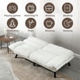 thumbnail image 3 of AENKYO Futon Loveseat Sofa Bed 2-Seater, Adjustable Backrest Convertible Sleeper - White, 3 of 7