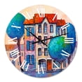 thumbnail image 2 of Designart 'House With Red Roof And Colorful Autumn Trees' Modern Wall Clock, 2 of 5