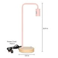 thumbnail image 5 of Haitral Pink Industrial Table Lamp Wooden Base Metal Frame with Rotary Switch, 5 of 5