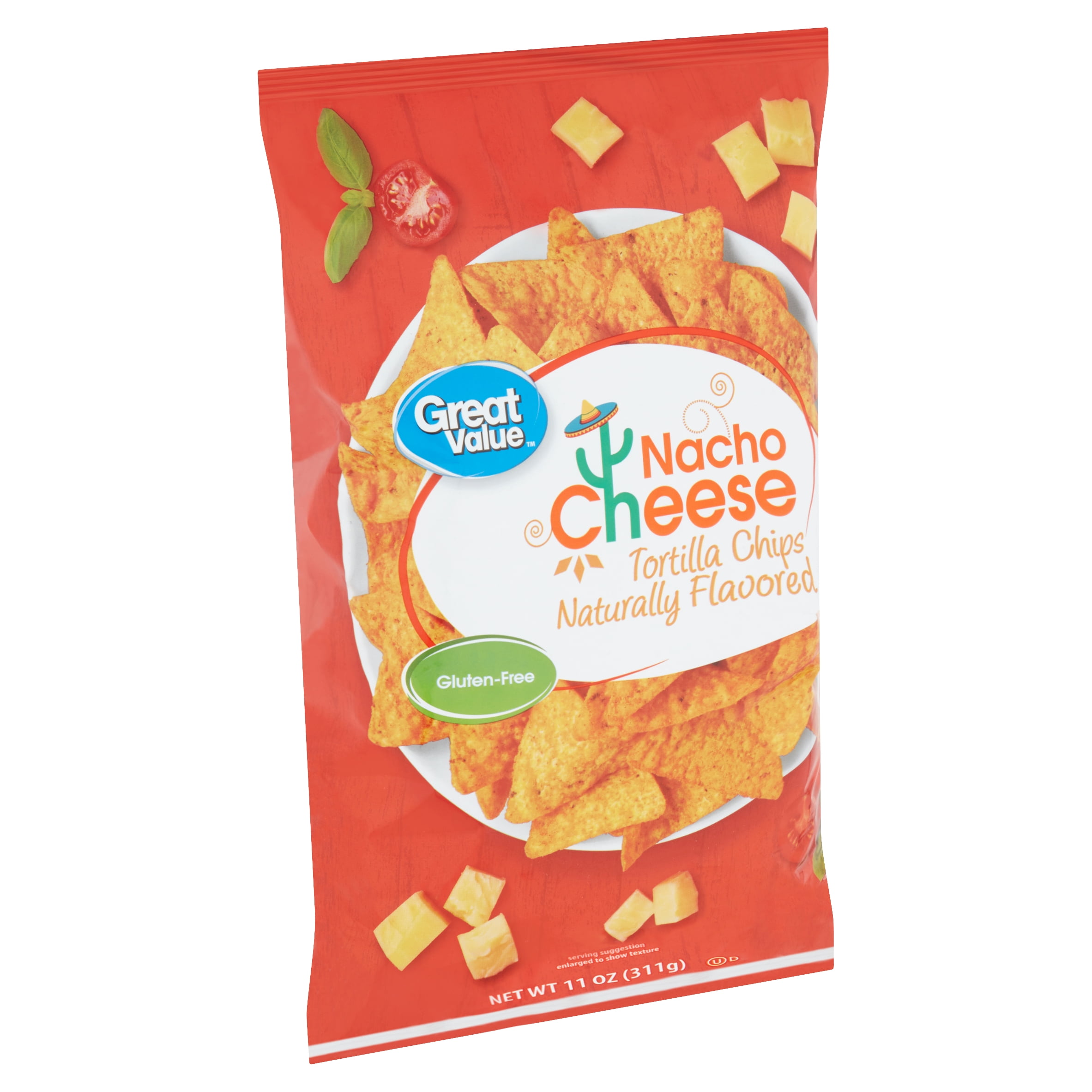 Great Value Nacho Cheese Tortilla Chips, 11 oz
