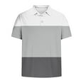 thumbnail image 4 of yillto Mens Fashion Golf Shirts Short Sleeve Buttons Neck Color Block Shirt Basic Summer Shirts for Men, 4 of 5