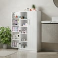 thumbnail image 5 of Walsunny 47" Kitchen Pantry Storage Cabinet with Adjustable Shelves, Racks and Doors Freestanding Kitchen Hutch Cupboard White, 5 of 7
