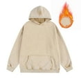 thumbnail image 4 of MELDVDIB Mens Hoodies Vintage Washed Fleece Fall Winter Solid Color Oversized Hooded Sweatshirt Stretch Comfy Long Sleeve Pullover Tops with Pocket Beige 4XL, 4 of 4