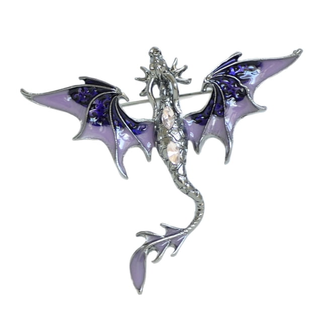 Brooch Pin Western Dragon Design Zinc Alloy Pin with Rhinestone Inlay Hand-Painted Enamel Glaze Suits Coats Sweaters Badge