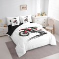 thumbnail image 3 of jejeloiu Extreme Speed Sport 7-Piece Twin Bedding Sets,Red Motorcycle Bedding Comforter Set For Boys Teens Reversible, 3 of 8