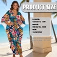 thumbnail image 7 of Xoenoiee Tropical Hibiscus Plumeria Print Women’s Kaftan Beach Cover Up Dress Palm Leaves Design Plus Size Summer Caftan V-Neck Swimsuit Loungewear Maxi Dress with Side Slits, 7 of 7