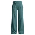 thumbnail image 5 of Tsesme Women’s Elastic Waist Faux Jeans Straight Leg Pull on Denim-like Pants, Loose Casual Trousers with Pockets, 5 of 6