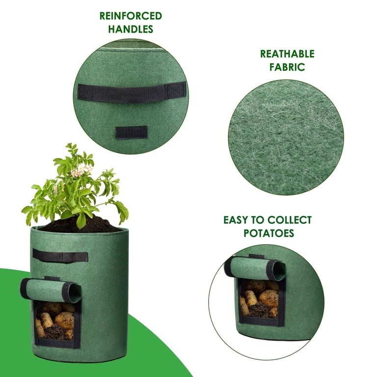 HOUSE DAY 5-Pack 7 Gallon Grow Bags, Green photo 6