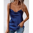 thumbnail image 4 of Zeagoo Women's Cowl Neck Satin Camisole Sleeveless Sexy Spaghetti Strap Silk Cami Backless Tank Tops Halter Basic Tank Shirts, 4 of 4