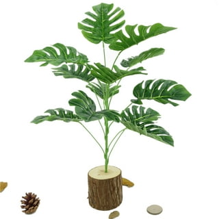 SPRING PARK 2Pcs Artificial Palm Plants Leaves Faux Turtle Leaf