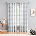 thumbnail image 2 of Cortinas Treatmentex Buffalo Check, color blanco y gris, 213 cm, 2 of 9