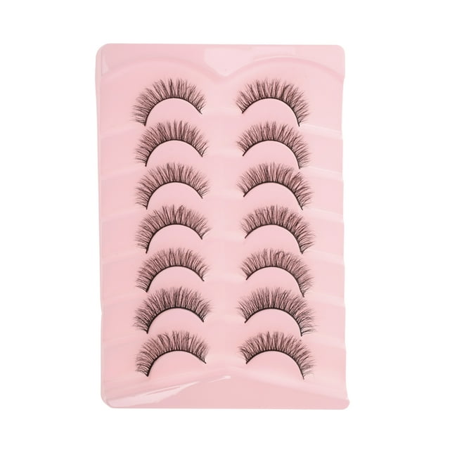 Unique Bargains 7 Pairs Thick 5D False Eyelashes for Wedding Event Black