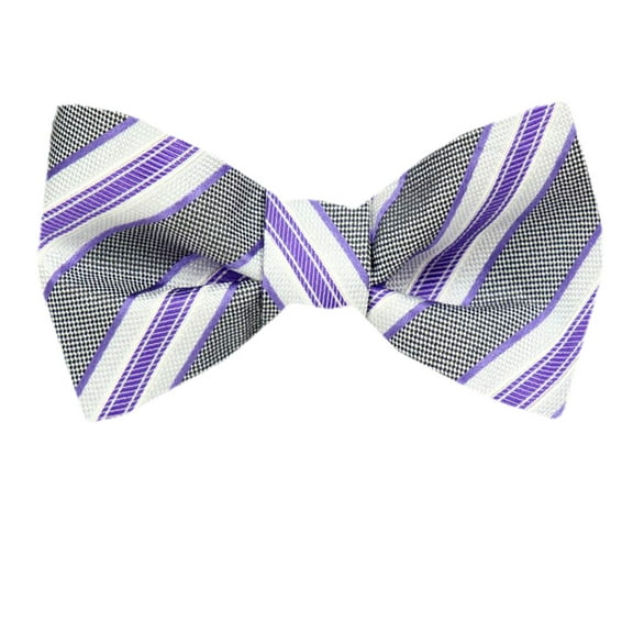 Mens Silk Stripe Self Tie Bow Tie