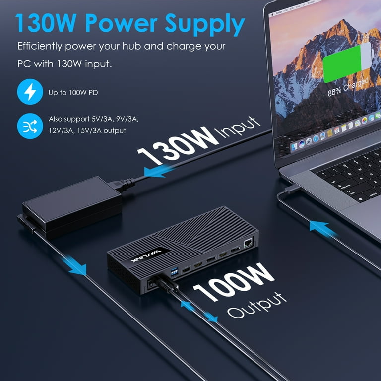 WAVLINK UG63PD25 USB-C Triple Display Laptop Docking Station