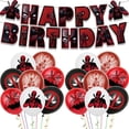 thumbnail image 2 of Globos de Deadpool, globos de látex de Los Vengadores, pancarta de feliz cumpleaños, bandera roja, suministros de decoración para fiestas de superhéroes, globos de aire para niños, 2 of 5