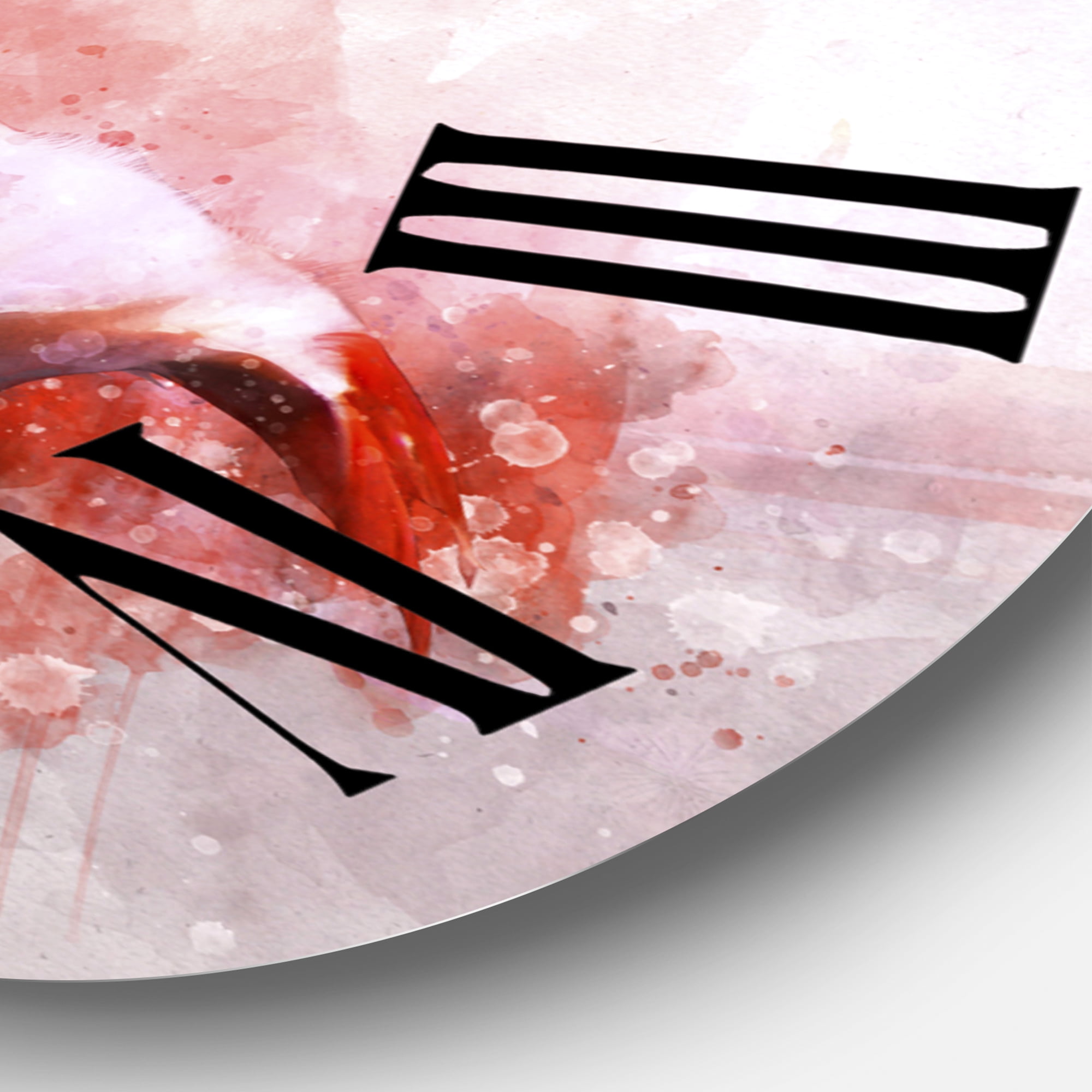 Designart 'Portrait Of Pink Flamingo V' Farmhouse Wall Clock