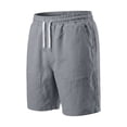 thumbnail image 6 of IhhxPro Men's Linen Athletic Shorts Cargo Men with Elastic Waist Quick Dry Multi Pocket Outdoor Casual Summer Loose Fit Lightweight Travel Hiking S-3XL, 6 of 9