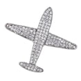 thumbnail image 3 of Elegante broche de solapa de avión, broche de de imitación de cristal camisa, traje Plata Hugo Broche de alfiler para mujer, 3 of 9