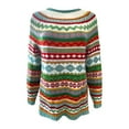 thumbnail image 4 of Guluxicc Sweaters for Women Crewneck Long Sleeve Vintage Sweaters Tops Winter Warm Cozy Pullovers Outfits, Blue, L, 4 of 5