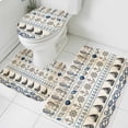 thumbnail image 4 of Ocean Nautical Bathroom Rugs Set Vintage Blue Beige Seahorse Shell Anchor Boat Ropes Non Slip Absorbent Soft Bath Mats 3 Piece Set with Bathroom Rug, U-Shaped Floor Mat, Toilet Seat Cover Small Size, 4 of 9