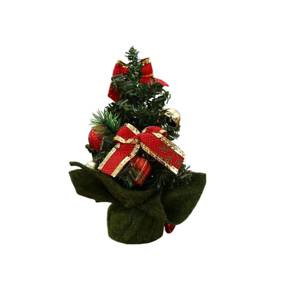 Yuarrent Dormitorio PVC Navidad temática Artificial Mini árbol Hotel portátil de Navidad estante mesita de noche decoración regalo de cumpleaños Kits de decoración para fiestas A-S06 Yuarrent HA069269-03