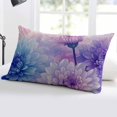thumbnail image 5 of Purple Blue Flowers Throw Pillow Cover 20 x 26 Inch Decorative Pillow Cover Summer Botanical Plants Lumbar Pillowcase Seasonal Rectangle Cushion Case for Couch Sofa Bed Living Room, 5 of 7