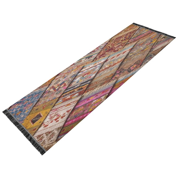 Vintage Modern Runner Rug,Non Slip Machine Washable 72"x23.5" Polyester Material Pet-Friendly Durable,Applicable to Entryway Rug Living Room Rug Moroccan Carpet