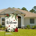 thumbnail image 2 of JOOCAR Welcome Christmas Garden Flag with Holly Pinecones and Poinsettias for Winter Christmas Home Outdoor Garden Yard Door Decor 12x18 inch, 2 of 5