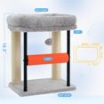 thumbnail image 3 of Cat Tree Tower with Rolling Scratching Post, Spacious Plush Platforms, Fully Sisal-Wrapped Column and Plush Toy Ball, Sturdy Bed for Indoor Kittens, 18.9 inches, Light Gray MPJ010SW, 3 of 7