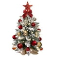 thumbnail image 2 of Red Small Artificial Christmas Tree Pre-lit Tabletop Xmas Tree with Lights and Rich Decorations, 2 of 8