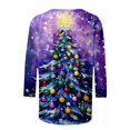 thumbnail image 4 of Trendfront Womens Christmas Tree Graphic T Shirts Crewneck 3/4 Sleeve All Over Holiday Print Casual Winter Tee Tops, 4 of 5