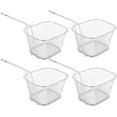 thumbnail image 2 of 4 Pcs Panier à Frire Carré, Support de Frites en Acier Inoxydable Filet de Service Outils de Cuisine - Argent, 2 of 8