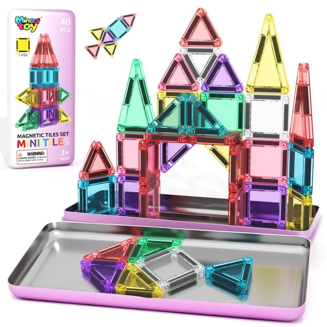 Set de construcción mini de 40 piezas con baldosas magnéticas Minecftoy para viaje