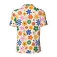 thumbnail image 4 of Rocae Groovy Daisy Flowers for Men's Short Sleeve Polo Shirt, Quick Drying Performance Moisture Wicking Sports Men's Golf Shirt 4X-Large, 4 of 9