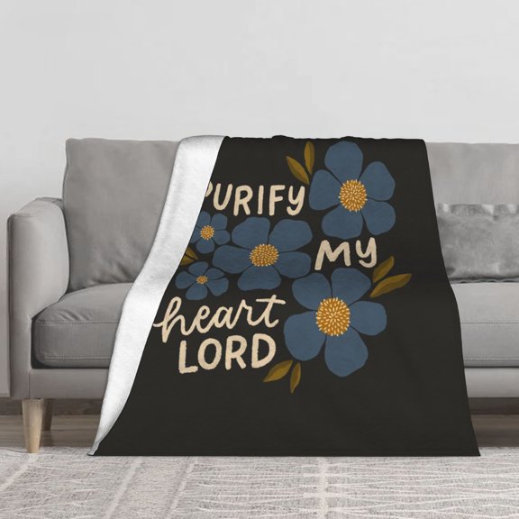 Purify My Heart Lord Flannel Throw Blanket Soft Blankets for Bed Sofa