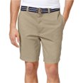 thumbnail image 1 of Pantalones cortos tipo chino informales con cinturón y frente plano para hombre Club Room Beige 30, 1 of 1