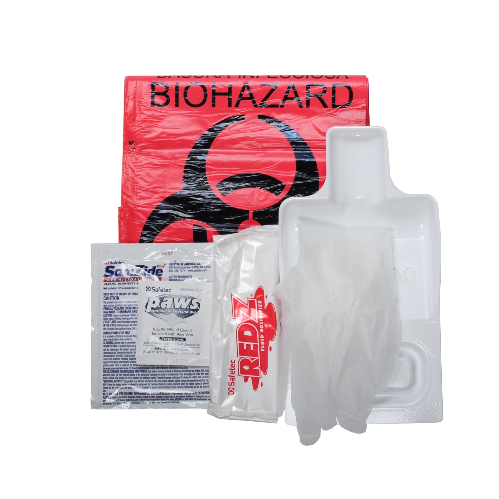 Biohazard Fluid Clean Up Kit W/Red Z By MFASCO