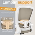 thumbnail image 5 of COOLHUT Home Office Chair with Flip-up Armrests for Standing Desk, Ergonomic Computer Office Desk Chair with Adjustable Foot Ring, Office Desk Chairs with Adjustab Lumbar Support, Khaki, 5 of 11
