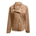 thumbnail image 3 of Hauaitttt Women's Spring Fitted Short Collar Zipper Jacket with Suede and Trim Casual Jackets for Women for Winter Womens Casual Light Jackets Jacket for Women Dress Lightweight Jacket for Women, 3 of 3