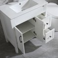 thumbnail image 6 of Wonline 32 inch Bathroom Vanity White Ceramic Sink Base Top Free Standing Cabinet in White, 6 of 7