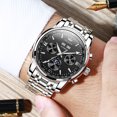 thumbnail image 4 of OLEVS Automatic Watches for Mens Self Winding Mechanical Multifunction Chronograph Luxury Business Dress Moon Phase Stainless Steel Waterproof Luminous Calendar Mens Wrist Watches Reloj Para Hombre, 4 of 13